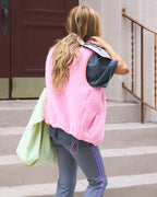 The Teddy Vest in Wool Mix - Pink Cosmos