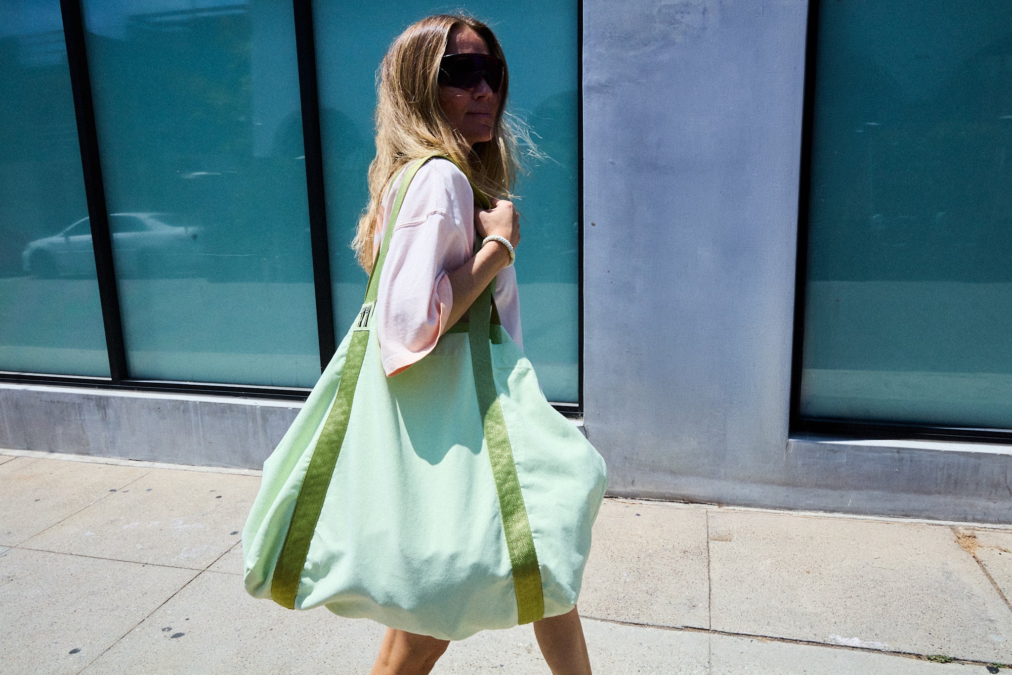 lime crème tote bag