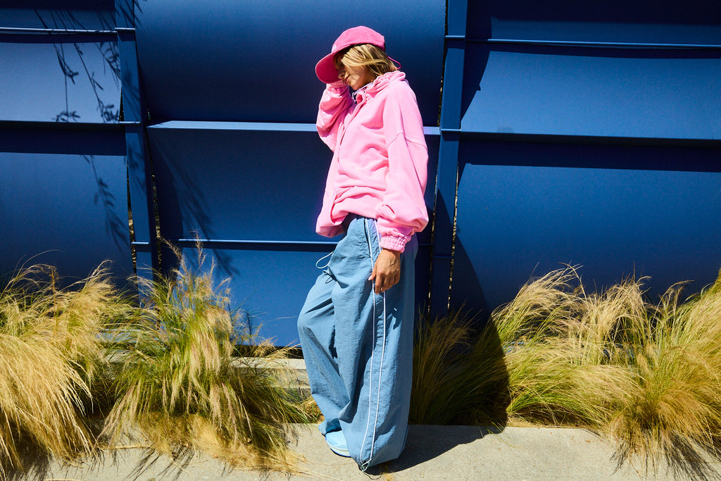 wide leg track pants