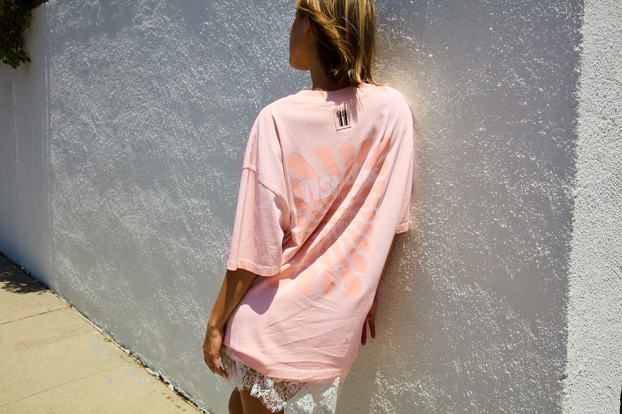 peach oversized tee