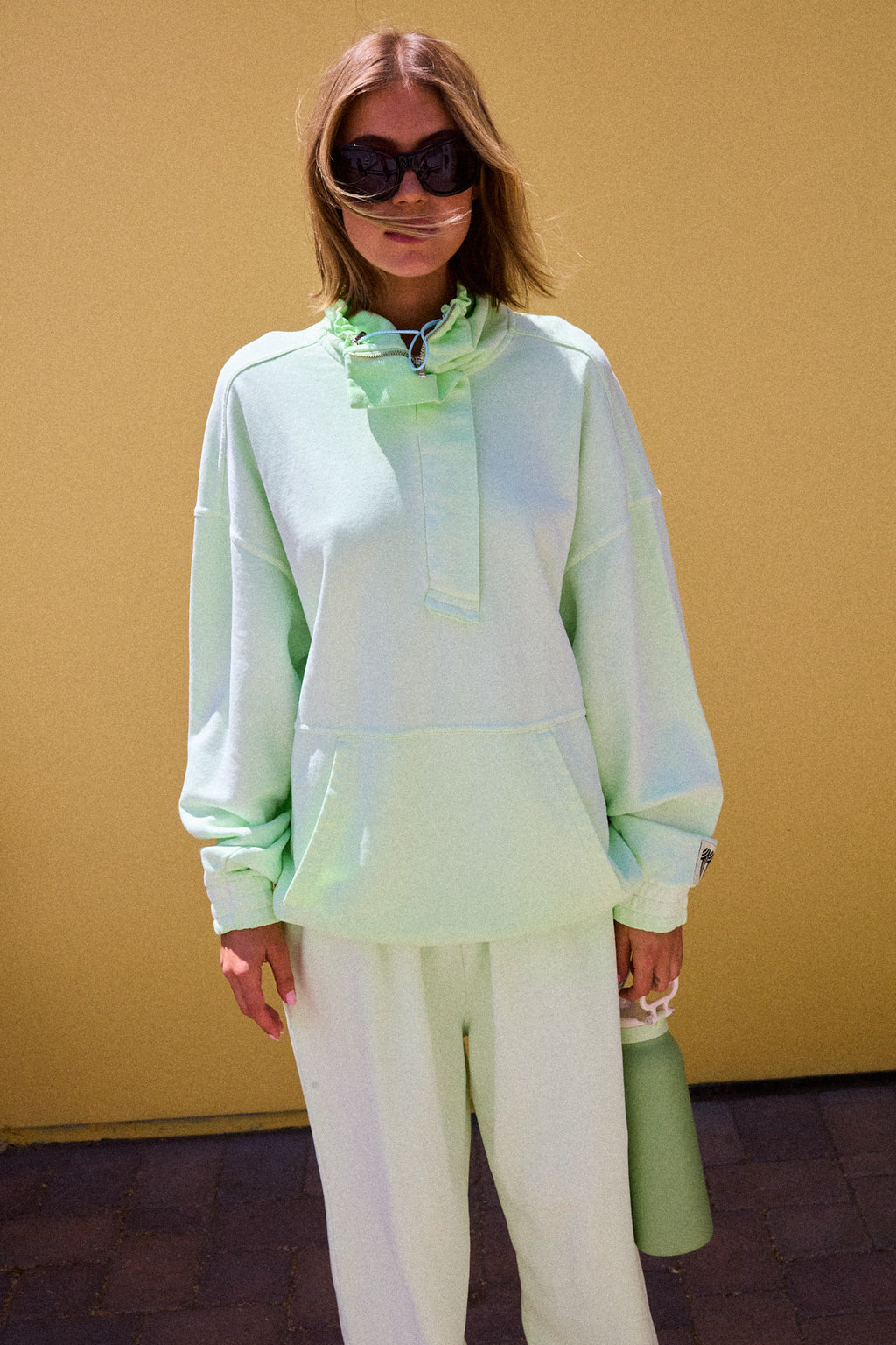 key lime half zip sweater