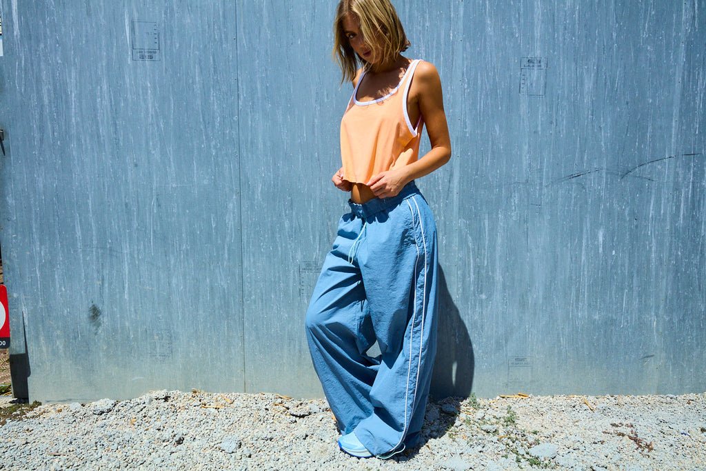 wide leg parachute pants