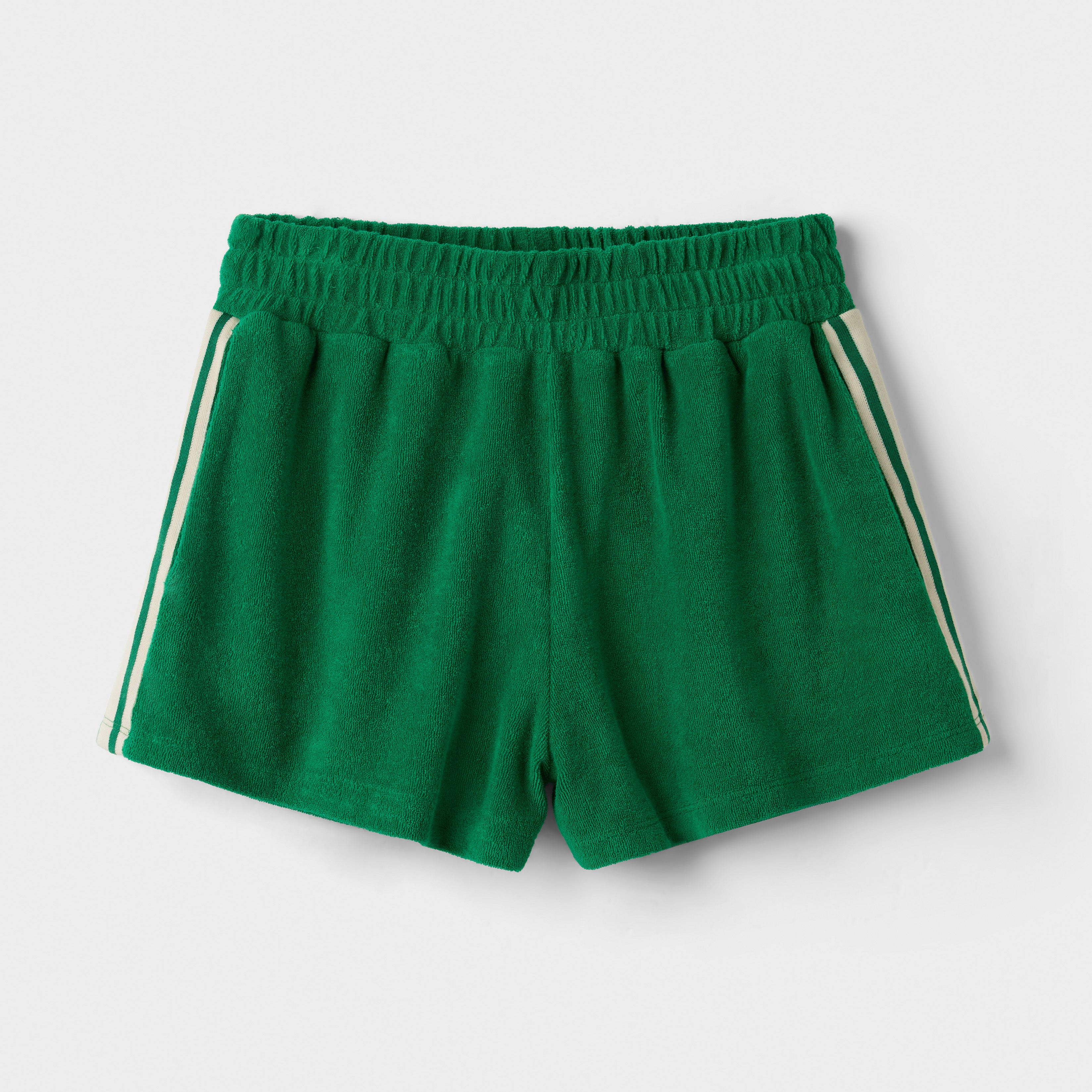 The Sporty Terry Shorts - Green Stripe