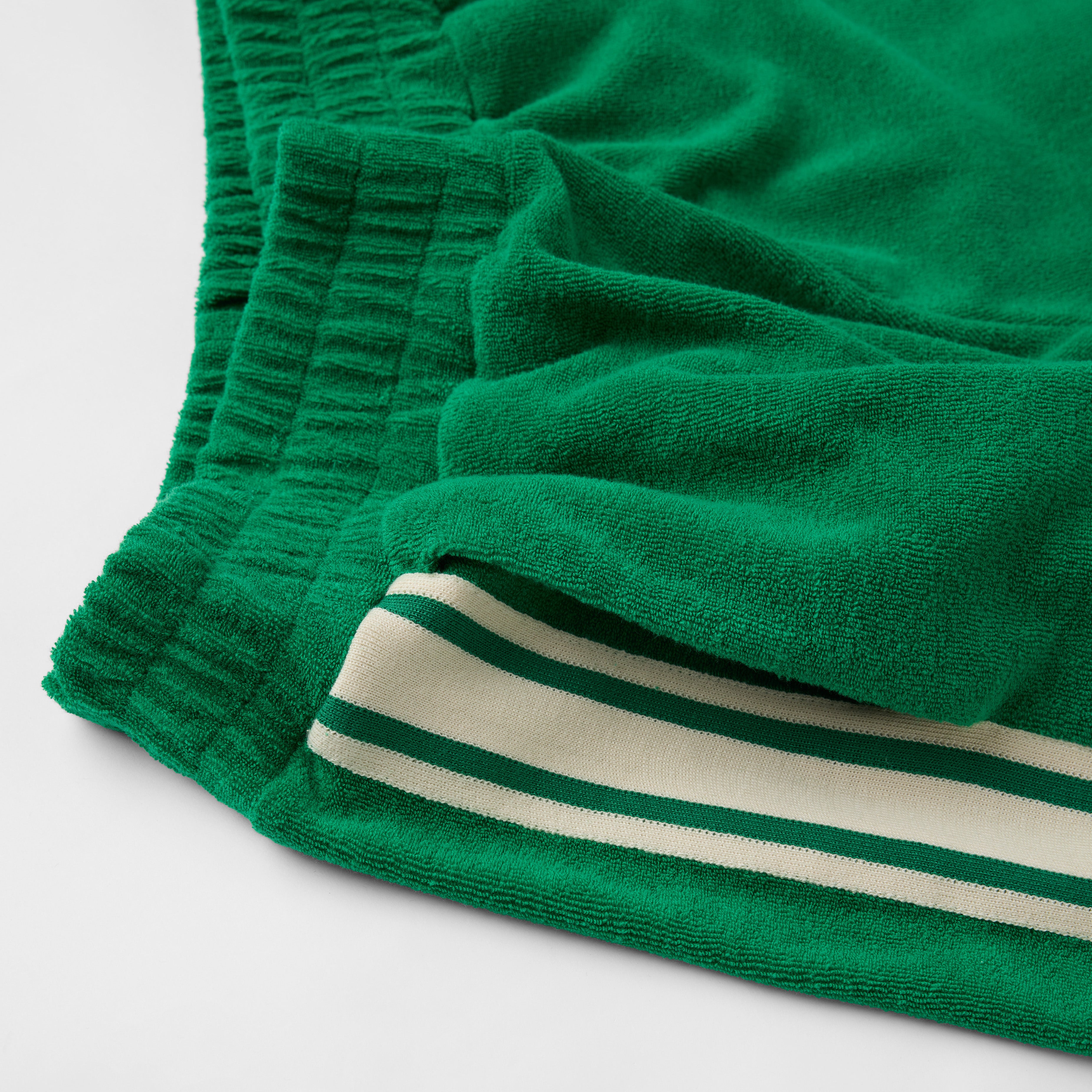 The Sporty Terry Shorts - Green Stripe