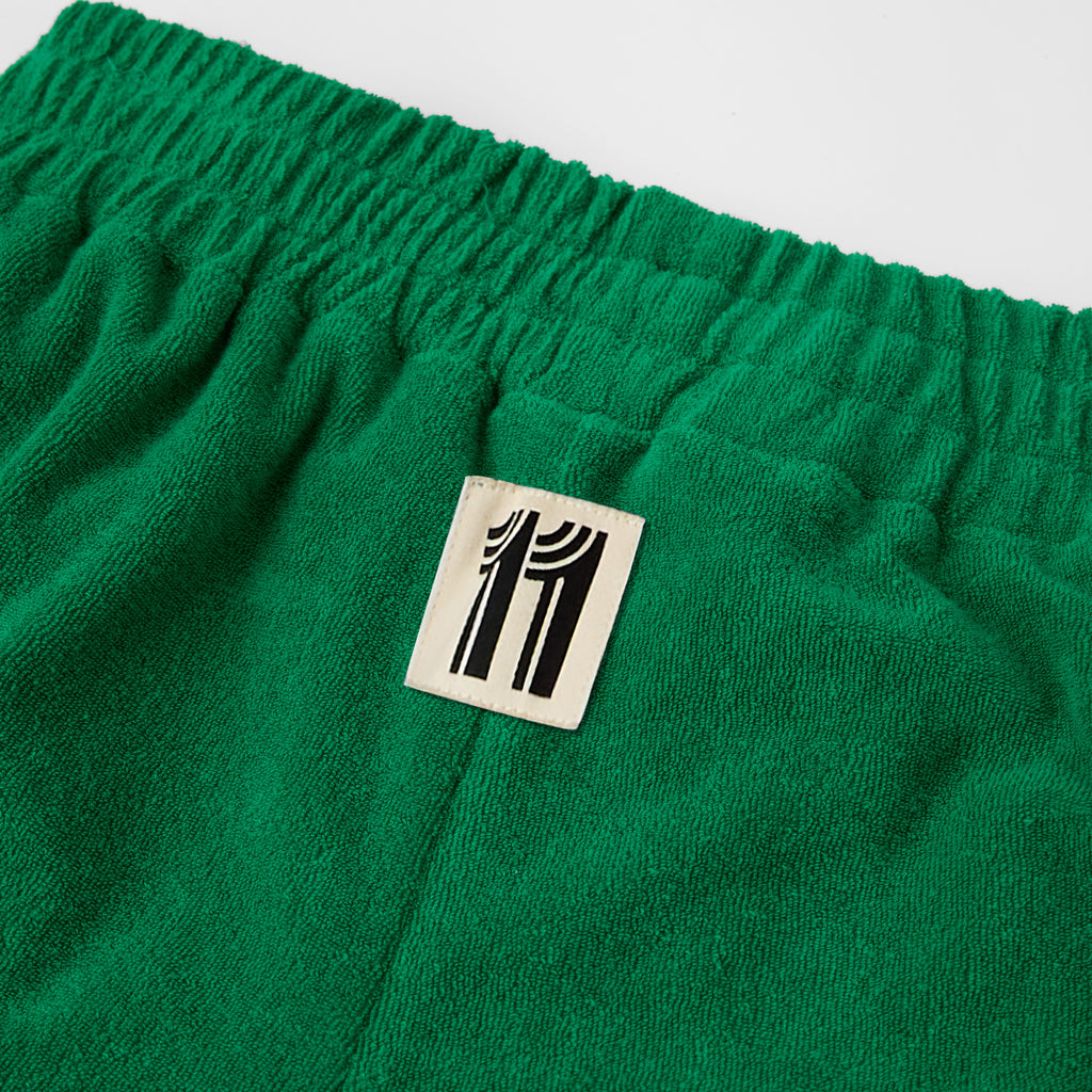 The Sporty Terry Shorts - Green Stripe