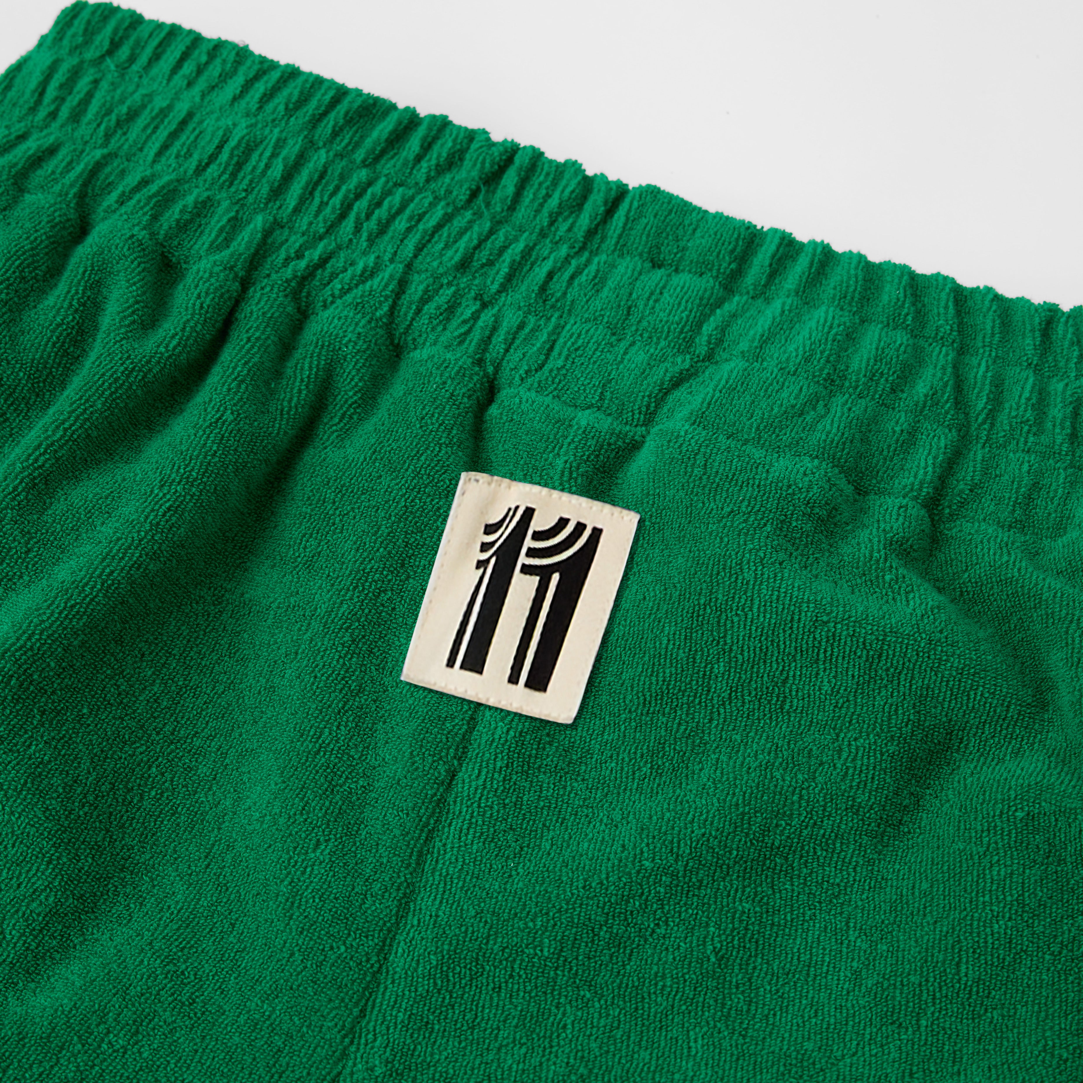 The Sporty Terry Shorts - Green Stripe